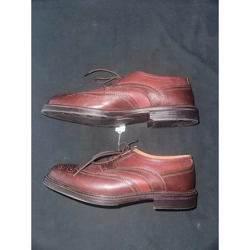 No.40 Mario Rossi Men's Brown Leather Wingtip Brogue Dress Shoes